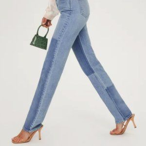 Reformation Cynthia Shadow High Rise Long Jeans in Niagara